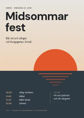 Midsommarafton — solen vid horisonten