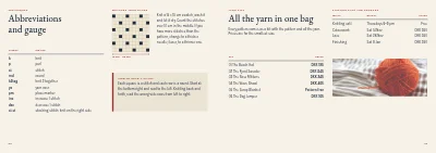 Pages 22–23 of Pattern booklet for a knitwear designer – 24 pages