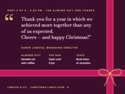 Page 6 of Christmas lunch — programme for the day