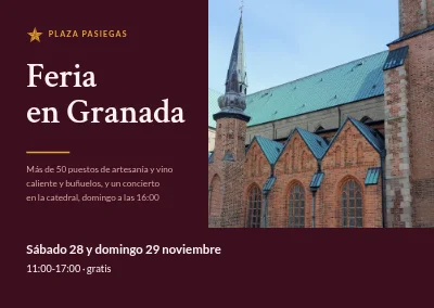 Mercado navideño junto a la catedral de Ribe
