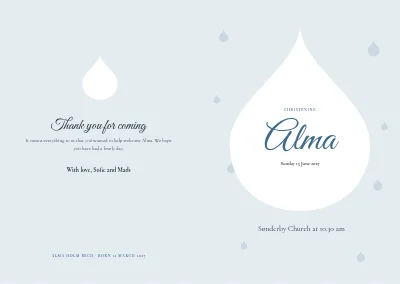 Cover of Programme for a christening – 8 pages