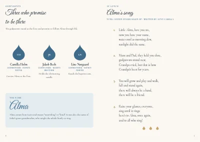 Pages 4–5 of Programme for a christening – 8 pages