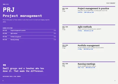 Seiten 8–9 von Corporate training course catalogue – 24 pages