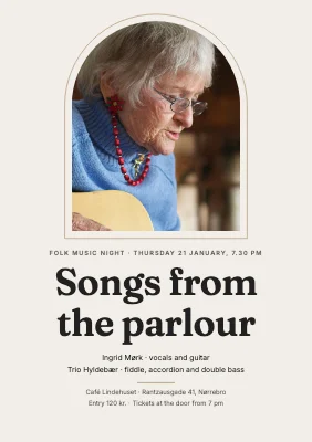 Folk music night — songs in the parlour
