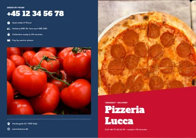 Pizzeria takeaway menu