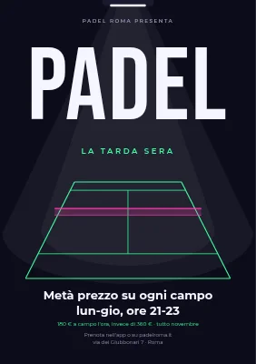 Circolo di padel — metà prezzo a tarda notte