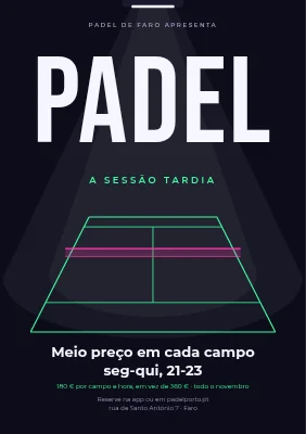 Clube de padel — meio preço a altas horas