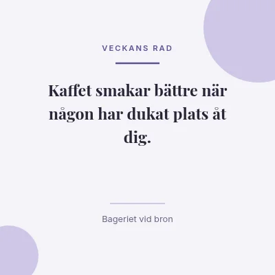 Veckans rad