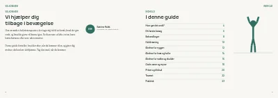 Side 2–3 af Patientguide for fysioterapiklinik – 24 sider