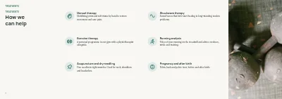 Pages 8–9 of Physiotherapy clinic patient guide – 24 pages