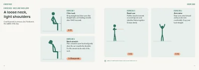 Pages 16–17 of Physiotherapy clinic patient guide – 24 pages