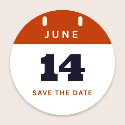 Save the date calendar page