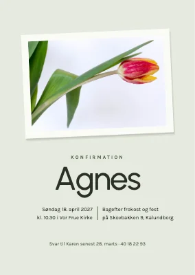 Konfirmation — tulipanfoto som løst print