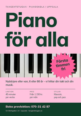 Pianoskola — första lektionen gratis