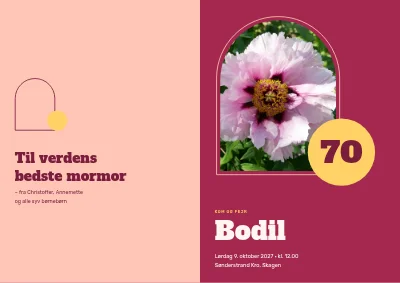 70 år med pæoner i buen