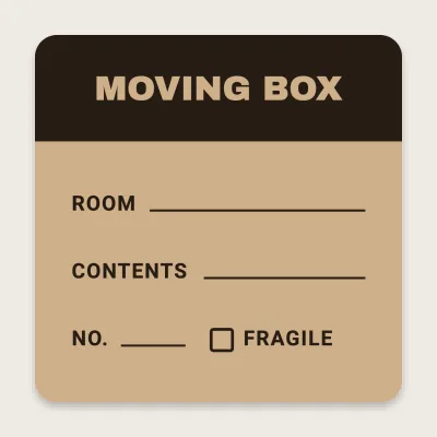 Moving box with room and contents
