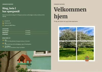 Omslag af Velkomstbrochure for plejecenter – 12 sider