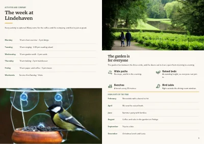 Pages 8–9 of Welcome brochure for a care home – 12 pages