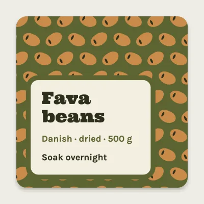 Fava beans with a bean pattern