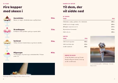 Side 6–7 af Ismenu for ishus – 8 sider