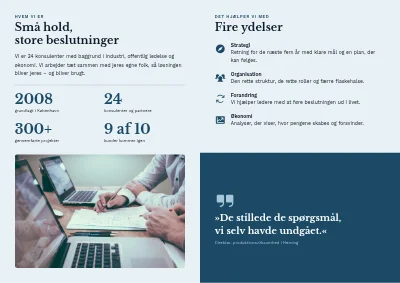 Side 2 af Virksomhedsprofil for et konsulenthus