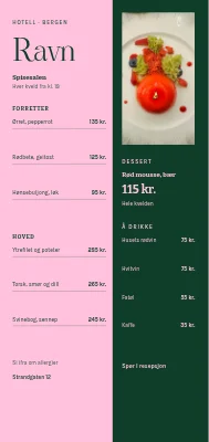 Hotel Ravn — kveldsmeny, Vesterbro