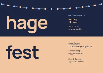 Hagefest — to ord på delt blått og fersken