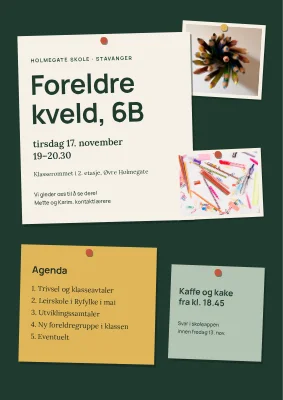 Foreldremøte i Aalborg — oppslagstavle