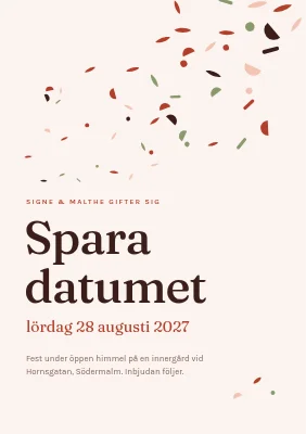 Spara datumet — bohemiskt konfetti av kronblad