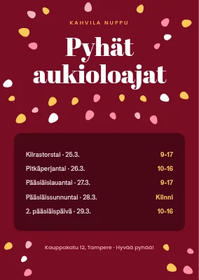 Pääsiäisaukioloajat — munakonfetti