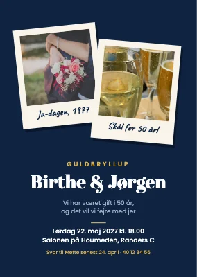 Guldbryllup — polaroids, dengang og nu