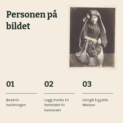 Personen i bildet · Visuell oppskrift