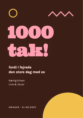 Takkekort — Memphis-figurer på chokolade