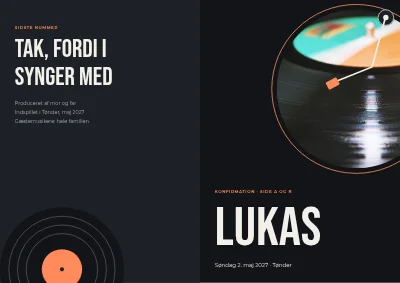 Konfirmation med musik og vinyl