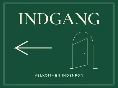 INDGANG — indgangsskilt