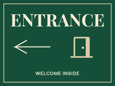 INDGANG — Entrance sign
