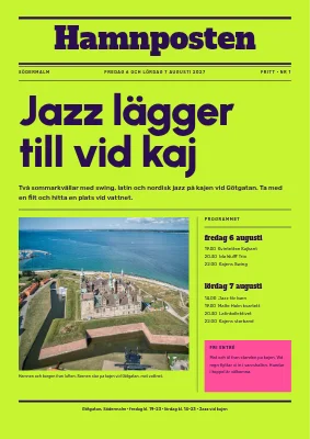 Hamnjazz — tidningens förstasida