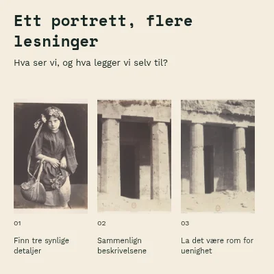 Ett portrett, flere lesninger · Tre fotografier
