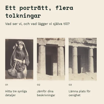 Ett porträtt, flera tolkningar · Tre fotografier
