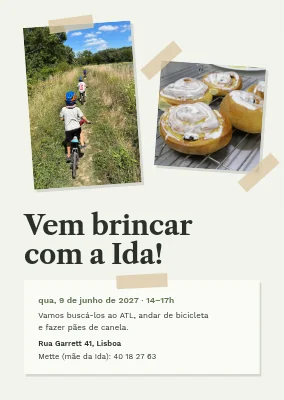 Tarde de brincadeira depois da escola — convite