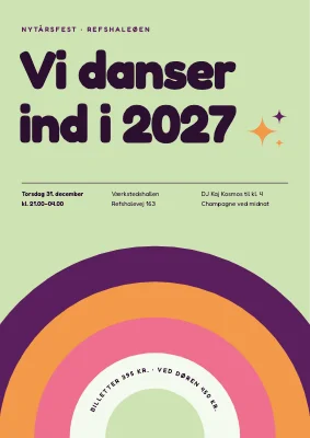 Nytårsfest — regnbuen stiger op