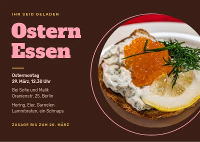 Einladung zum Osteressen — Schokolade und Rosa