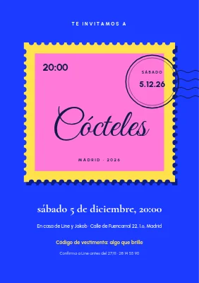 Fiesta de cócteles — sello de correos grande