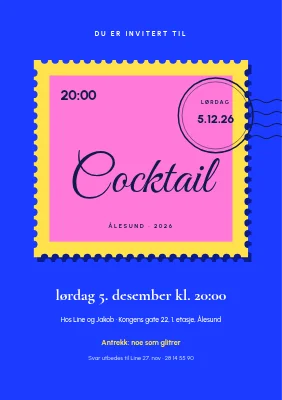 Cocktailparty — stort frimerke