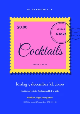 Cocktailparty — stort frimärke