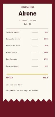Menu degustazione Spove — Nordvest