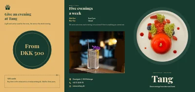 Tasting menu and events