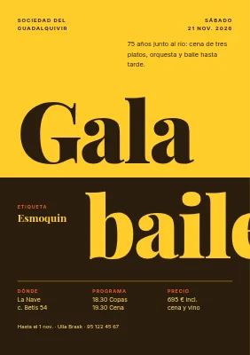 Baile de gala — titular en dos colores