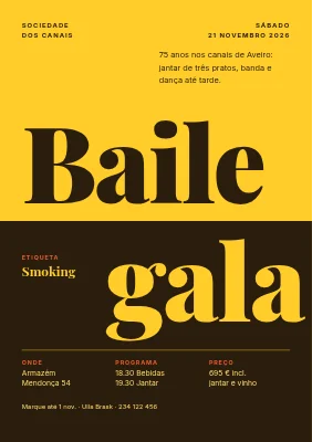 Baile de gala — título em duas cores