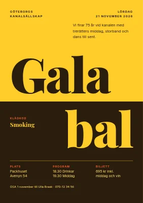 Galabal — tvåfärgad rubrik